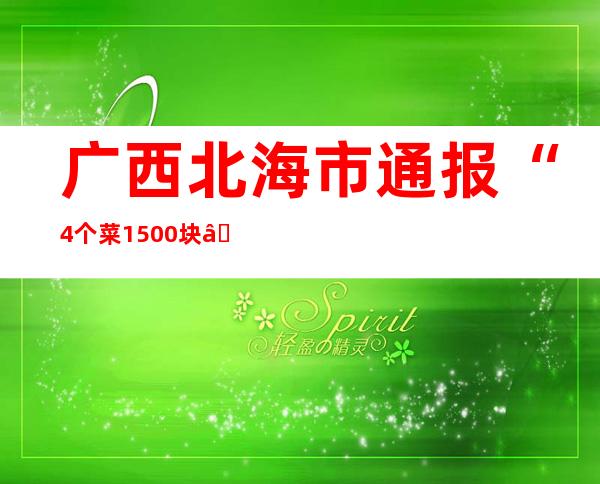 广西北海市通报“4个菜1500块”调查处理情况