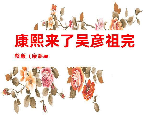 康熙来了吴彦祖完整版（康熙来了吴彦祖）