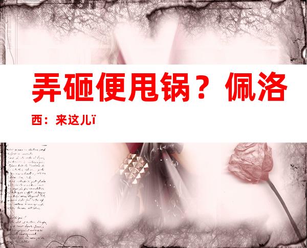 弄砸便甩锅？佩洛西：来这儿，借实没有是尔的意义