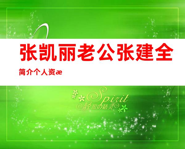 张凯丽老公张建全简介个人资料 现在的老公干啥的