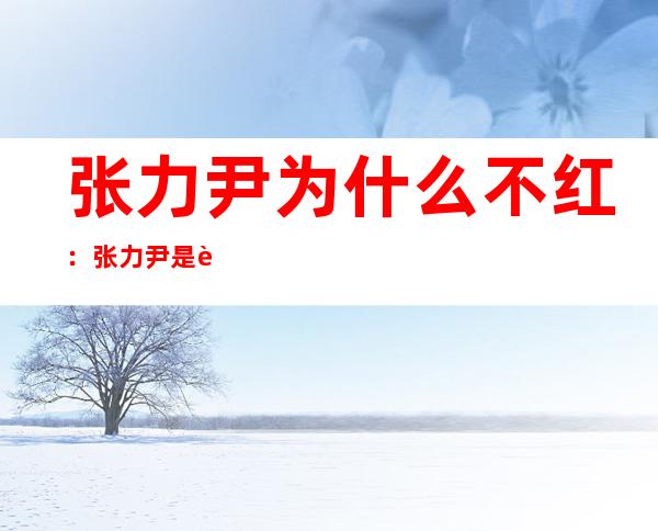 张力尹为什么不红：张力尹是被雪藏了吗