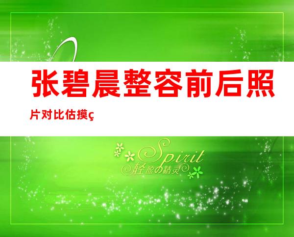 张碧晨整容前后照片对比 估摸着又被黑了