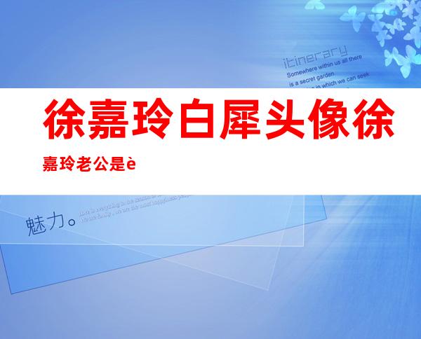 徐嘉玲白犀头像徐嘉玲老公是谁徐嘉玲怀孕