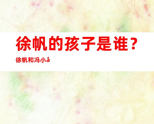 徐帆的孩子是谁？ 徐帆和冯小刚有孩子吗？