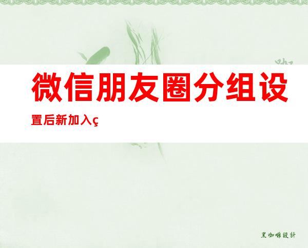 微信朋友圈分组设置后新加入的可以看以前发的吗（微信朋友圈分组怎么设置不可见怎么删除）