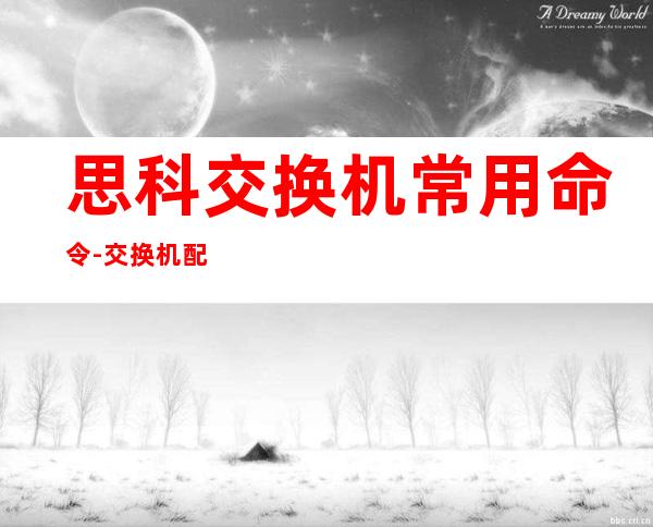 思科交换机常用命令-交换机配置命令