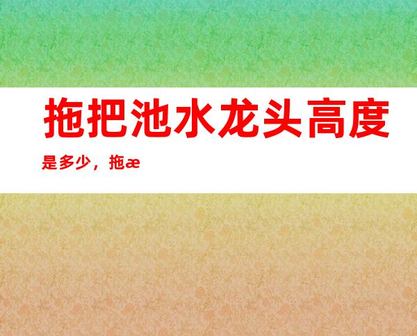 拖把池水龙头高度是多少，拖把池品牌排行榜前十名