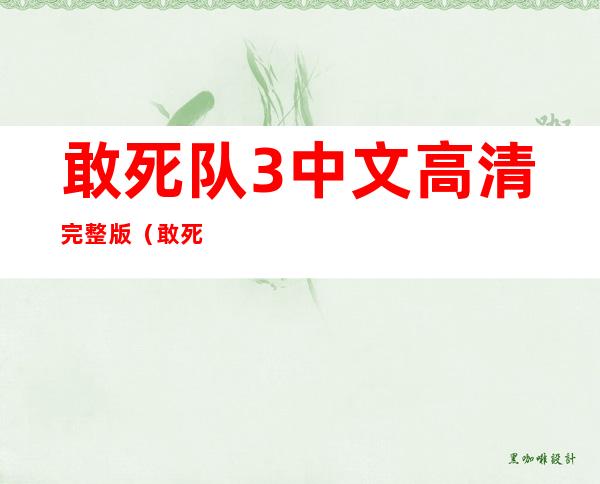 敢死队3中文高清完整版（敢死队3百度影音完整版高清电影在线观看）