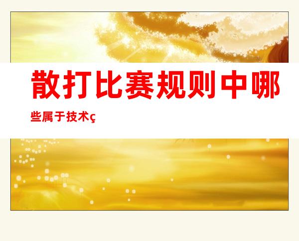 散打比赛规则中哪些属于技术犯规（散打比赛规则和比赛场地示意图）