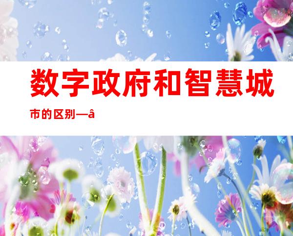 数字政府和智慧城市的区别——数字政府建设实践案例