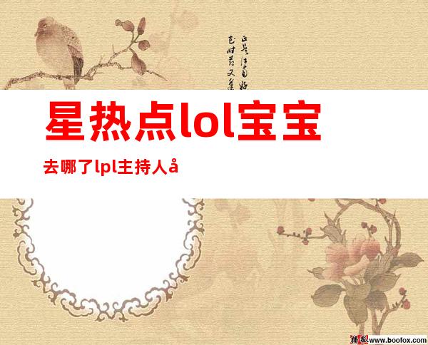 星热点:lol宝宝去哪了 lpl主持人宝宝原名资料微博私照介绍