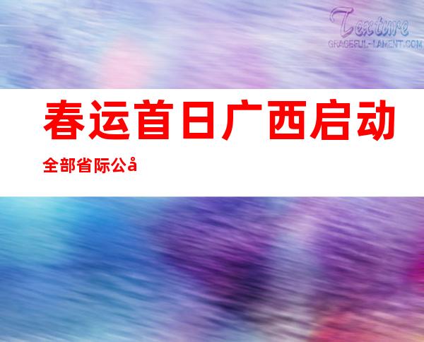 春运首日 广西启动全部省际公安检查站