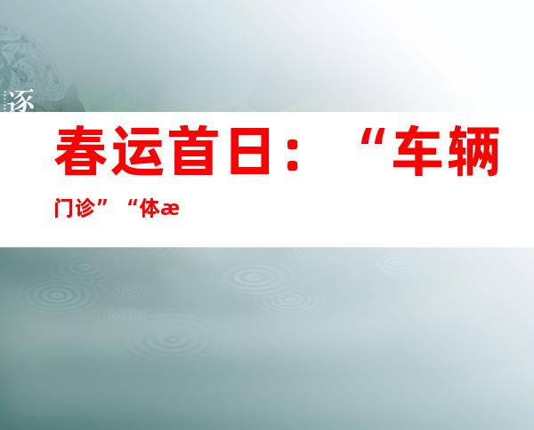 春运首日：“车辆门诊”“体检”忙