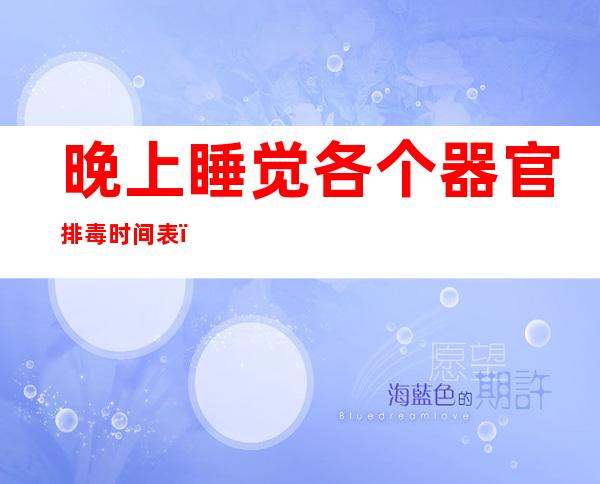 晚上睡觉各个器官排毒时间表（24小时各个器官排毒时间表）