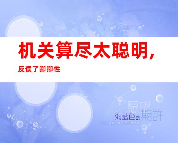 机关算尽太聪明,反误了卿卿性命,指的是谁?（机关算尽太聪明 反误了卿卿性命什么意思）