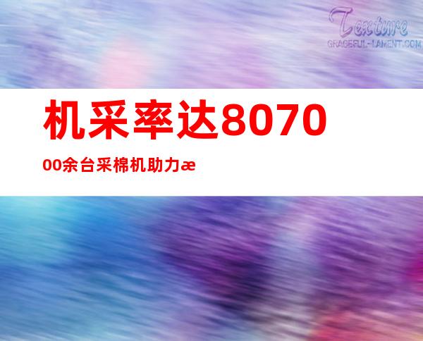 机采率达80% 7000余台采棉机助力新疆棉花机器化采收