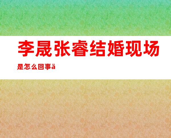 李晟张睿结婚现场是怎么回事 什么时候结婚孩子多大了