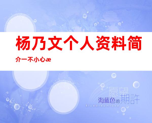 杨乃文个人资料简介 一不小心成了最后一名