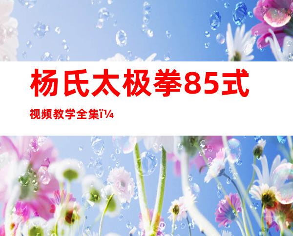 杨氏太极拳85式视频教学全集（杨氏太极拳85式扎西全套演示）