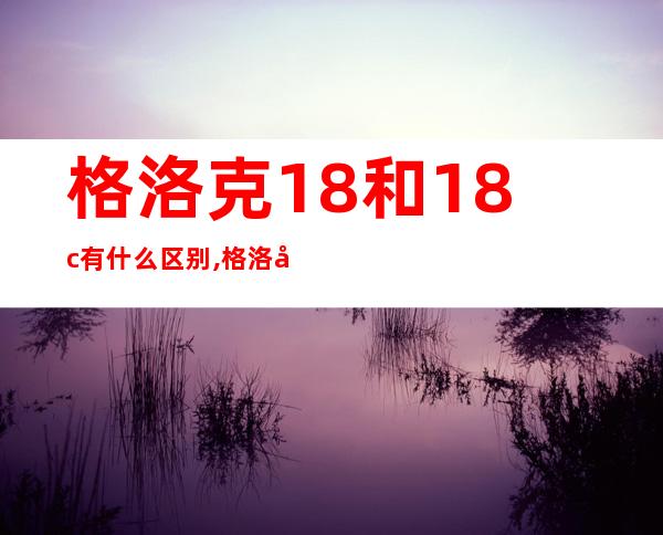 格洛克18和18c有什么区别,格洛克18多少钱一把