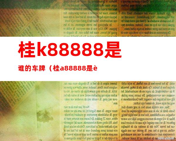 桂k88888是谁的车牌（桂a88888是谁的车牌）