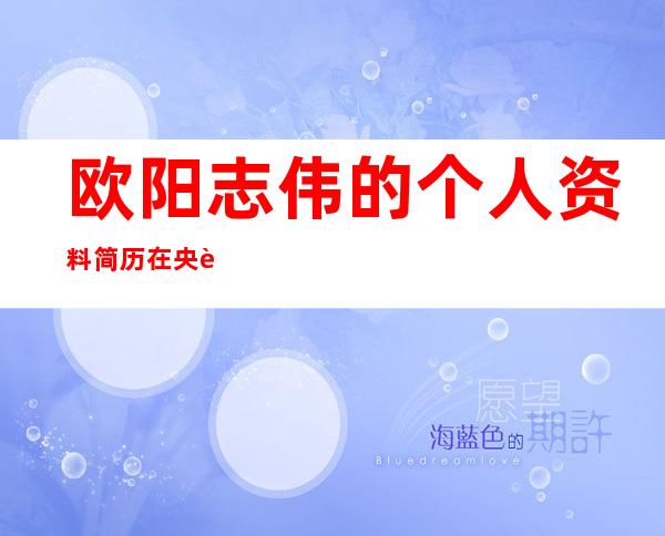 欧阳志伟的个人资料简历在央视实习后于4月成为正式员工