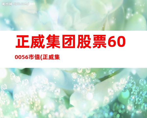 正威集团股票600056市值(正威集团股票代码603007)