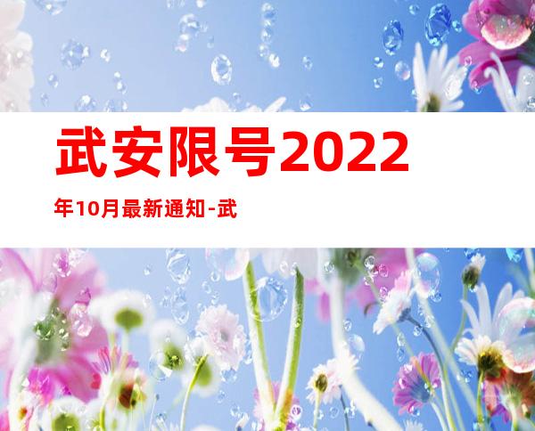 武安限号2022年10月最新通知-武安限号查询2019最新