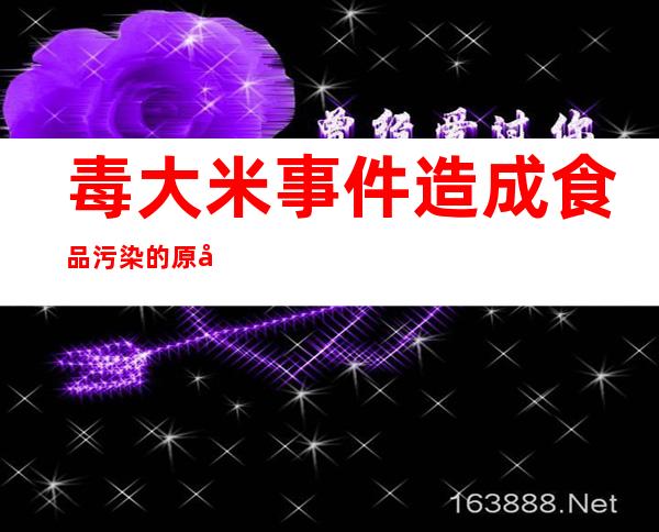 毒大米事件造成食品污染的原因——毒大米事件产生的原因