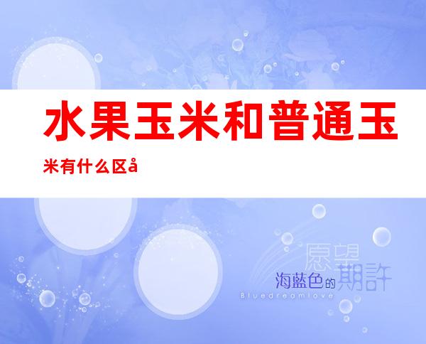 水果玉米和普通玉米有什么区别？水果玉米产地是哪里