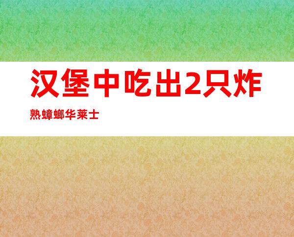 汉堡中吃出2只炸熟蟑螂 华莱士回应