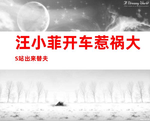 汪小菲开车惹祸大S站出来替夫道歉，“护夫宝”之名实至名归