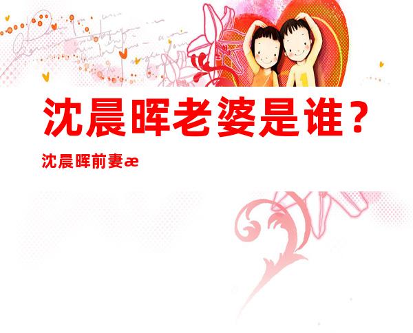 沈晨晖老婆是谁？沈晨晖前妻李静照片资料及离婚原因曝光