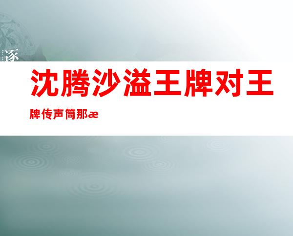 沈腾沙溢王牌对王牌传声筒那期（沈腾沙溢王牌对王牌哪一期）