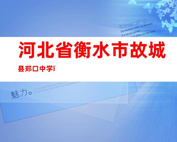 河北省衡水市故城县郑口中学（故城县郑口中学录取分数线）