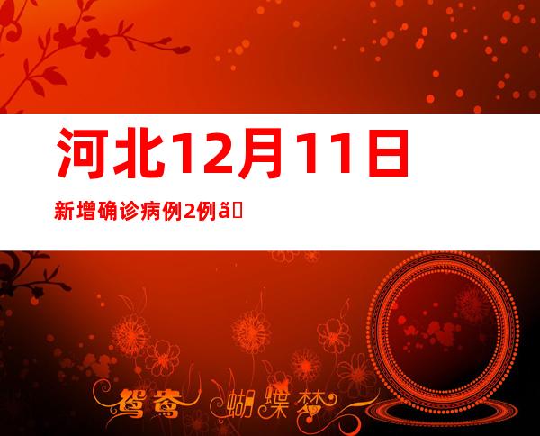 河北12月11日新增确诊病例2例、无症状感染者125例