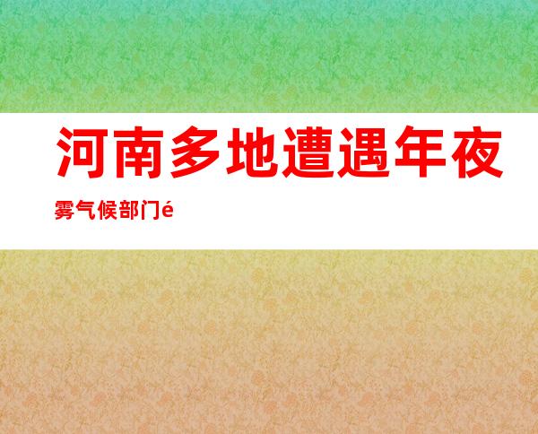 河南多地遭遇年夜雾气候 部门高速公路禁行