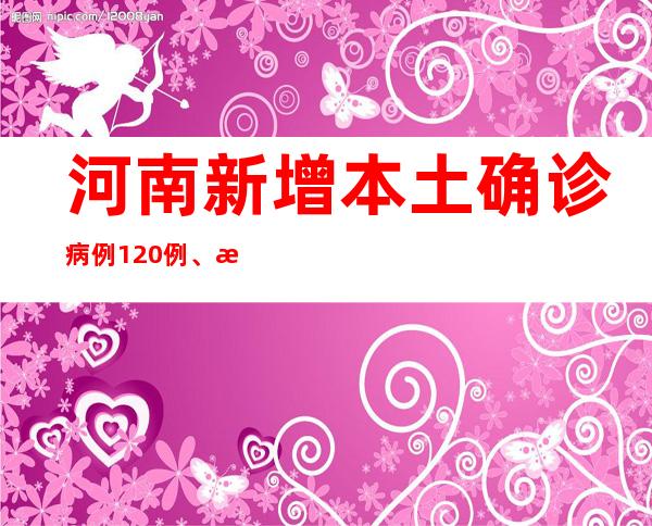 河南新增本土确诊病例120例、本土无症状感染者222例