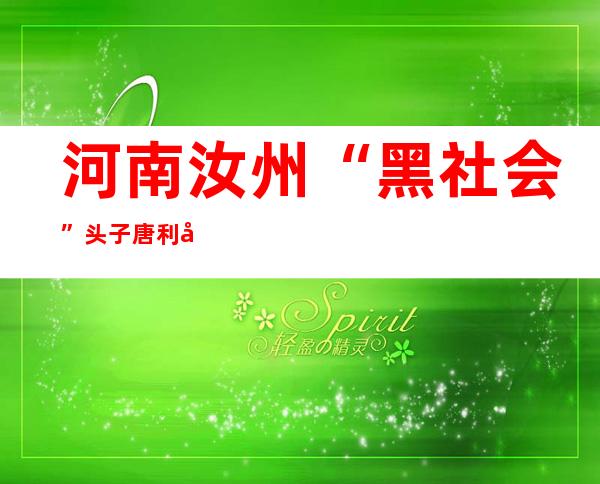 河南汝州“黑社会”头子唐利峰已被枪决