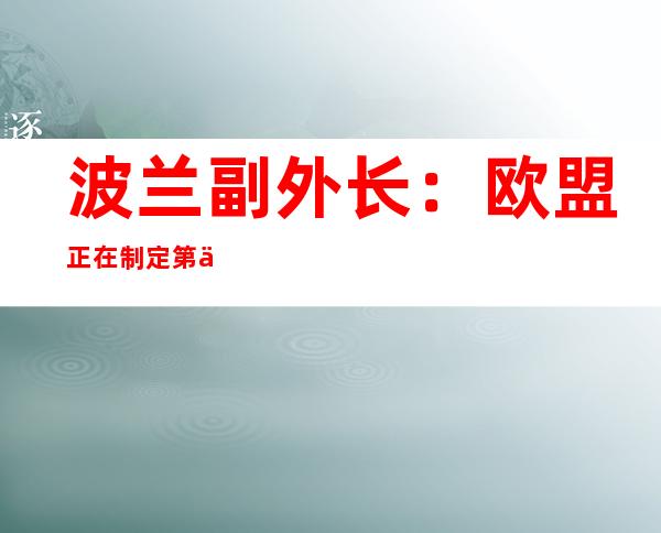 波兰副外长：欧盟正在制定第七轮对俄制裁措施