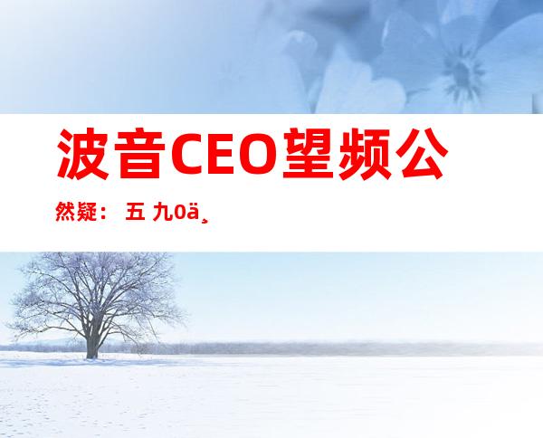 波音CEO望频公然 疑： 五 九0个双词提 一 一次“平安 ”