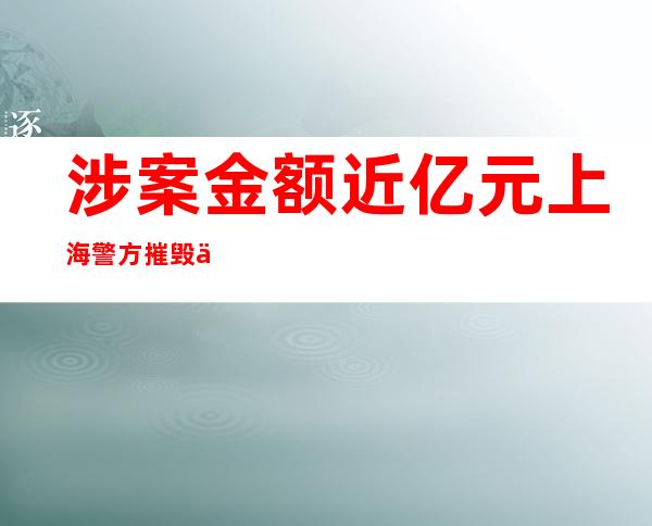 涉案金额近亿元 上海警方摧毁一洗钱团伙