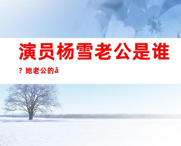 演员杨雪老公是谁？她老公的家庭背景怎么样？