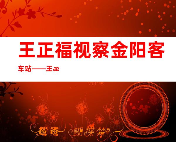 王正福视察金阳客车站——王正福江阴港口集团