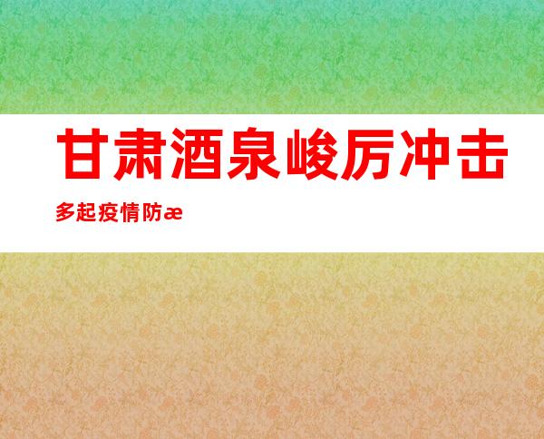 甘肃酒泉峻厉冲击多起疫情防控中的背法犯法举动