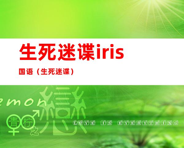 生死迷谍iris国语（生死迷谍）