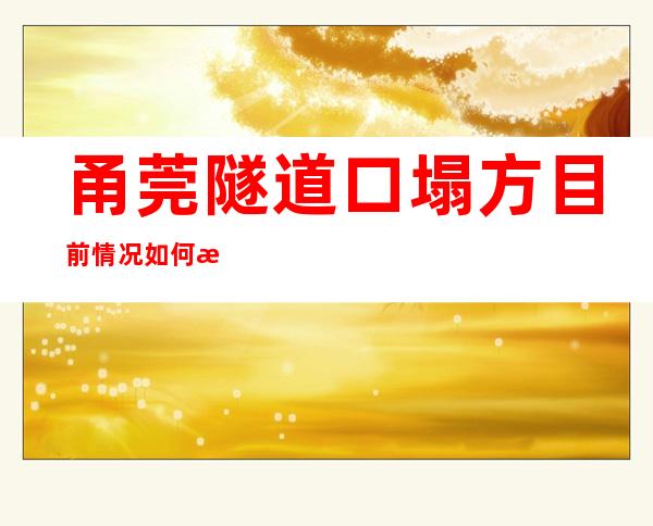 甬莞隧道口塌方 目前情况如何有无伤亡