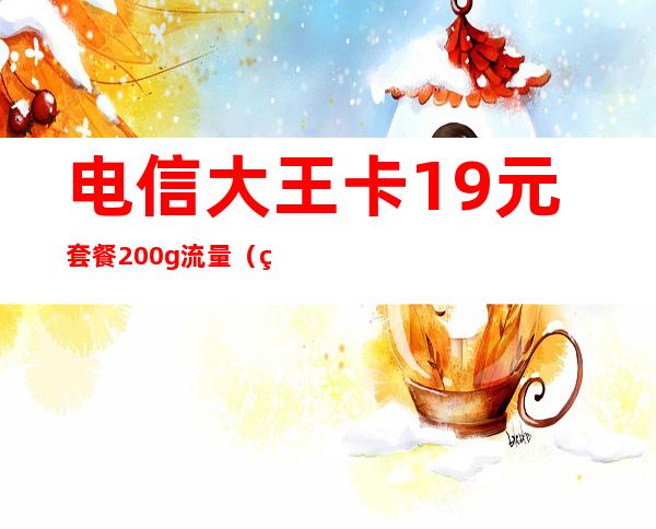 电信大王卡19元套餐200g流量（电信大王卡19元套餐申请入口）