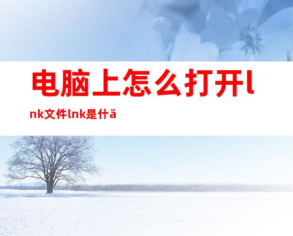 电脑上怎么打开lnk文件  lnk是什么文件 _电脑