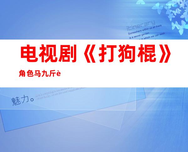 电视剧《打狗棍》角色马九斤资料起底，结局如何？